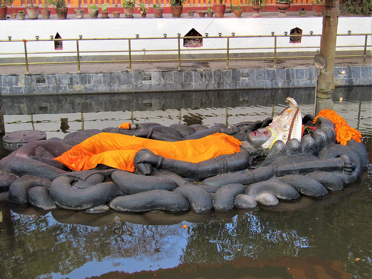 Reclining Vishnu statue at Budhanilkantha