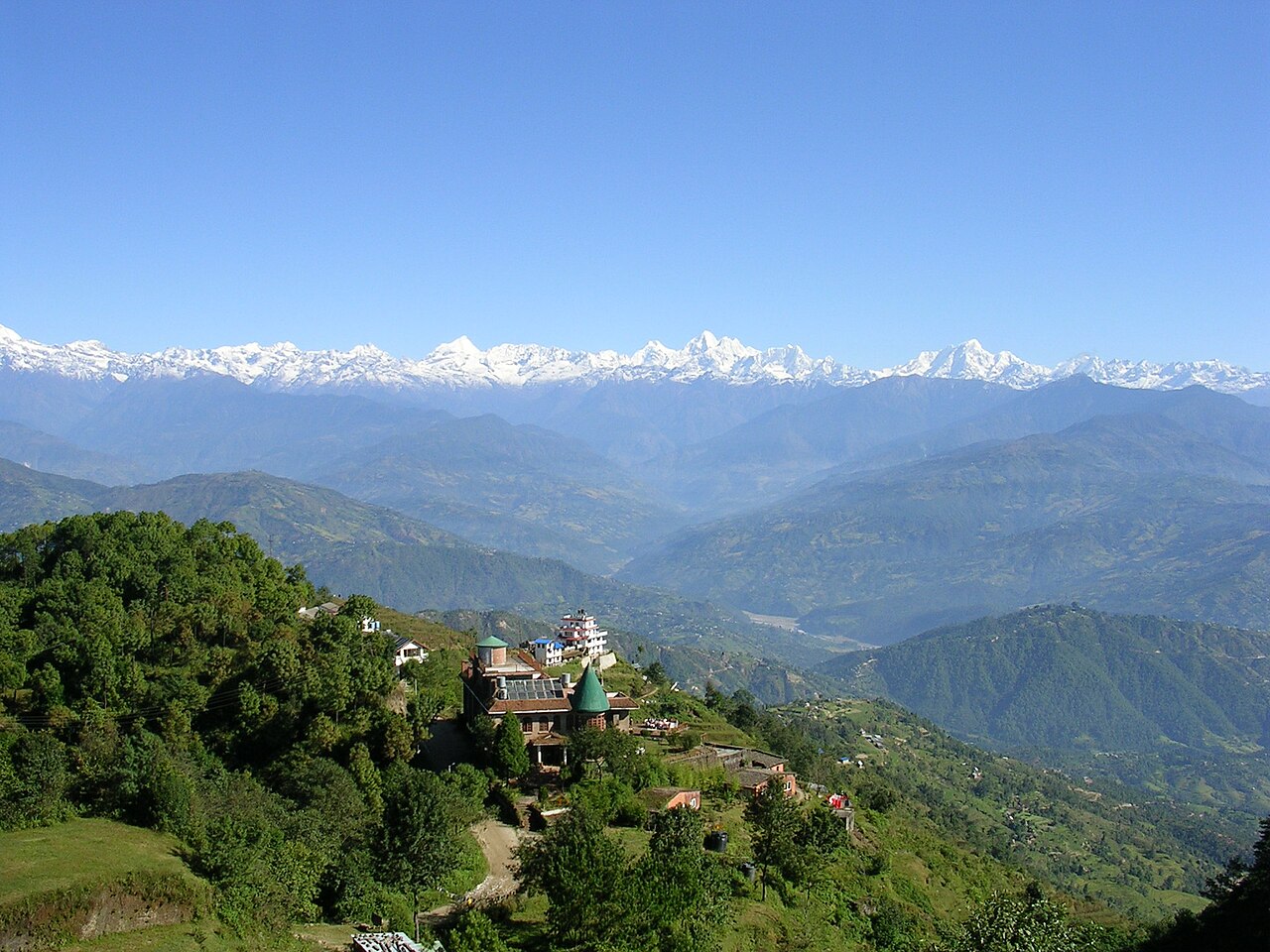 Himalayan mountain range viewed from Nagarkot
